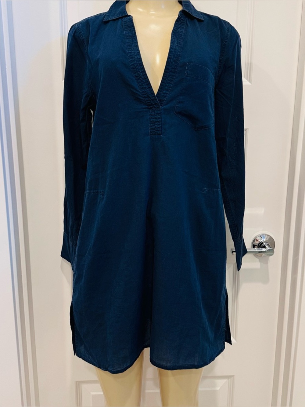J. Crew Midnight Navy Button-Down Tunic